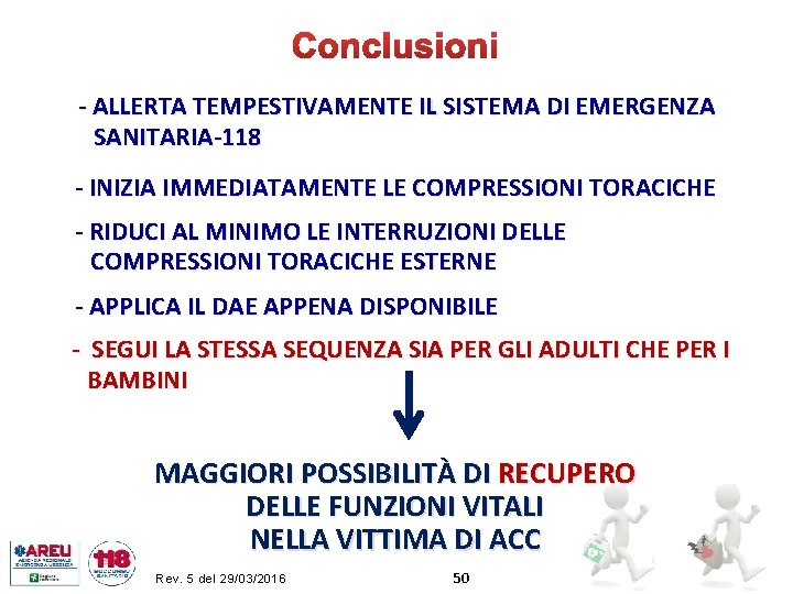 - ALLERTA TEMPESTIVAMENTE IL SISTEMA DI EMERGENZA SANITARIA-118 - INIZIA IMMEDIATAMENTE LE COMPRESSIONI TORACICHE