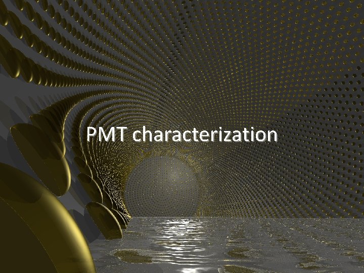 PMT characterization 