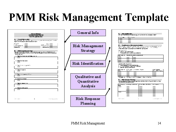 PMM Risk Management Template General Info Risk Management Strategy Risk Identification Qualitative and Quantitative