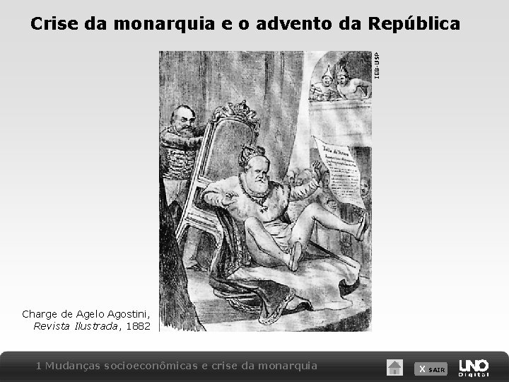 IEB-USP Crise da monarquia e o advento da República Charge de Agelo Agostini, Revista