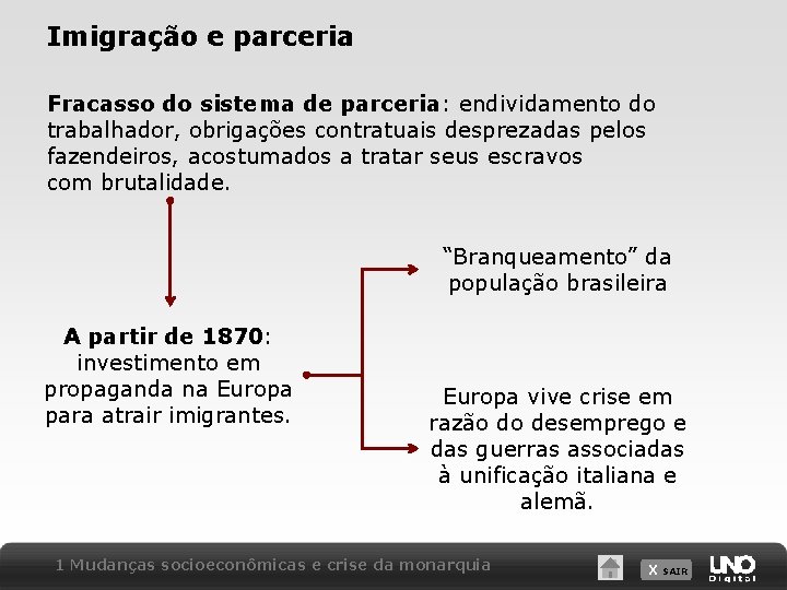 Imigração e parceria Fracasso do sistema de parceria: endividamento do trabalhador, obrigações contratuais desprezadas