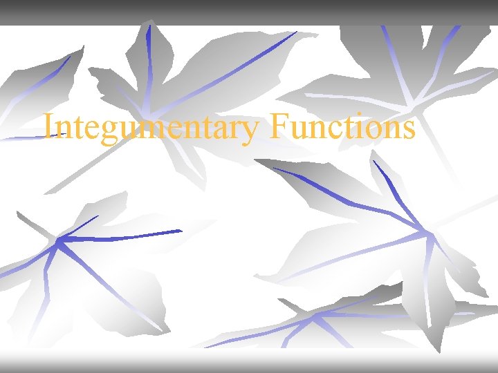 Integumentary Functions 