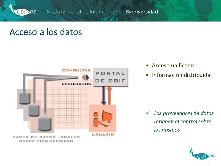 Acceso a los datos • Acceso unificado • Información distribuída ü Los proveedores de