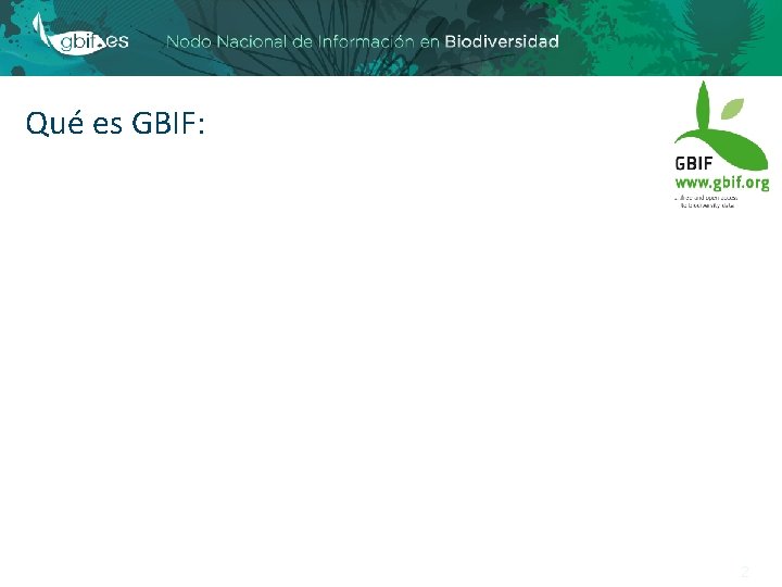 Qué es GBIF: 2 