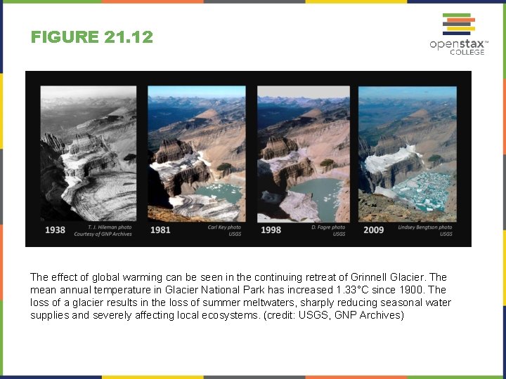 FIGURE 21. 12 The effect of global warming can be seen in the continuing