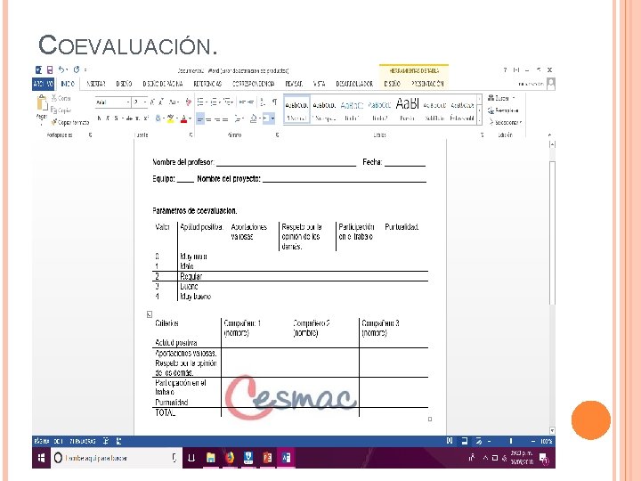 COEVALUACIÓN. 