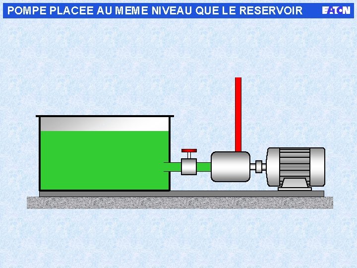 POMPE PLACEE AU MEME NIVEAU QUE LE RESERVOIR 