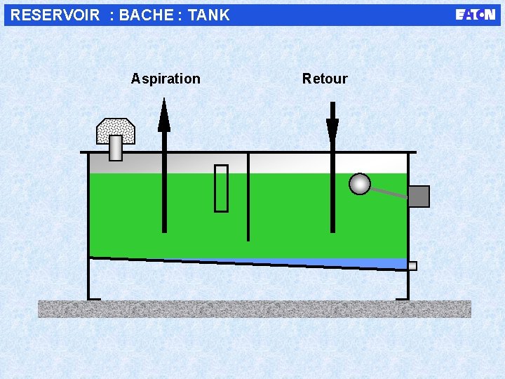 RESERVOIR : BACHE : TANK Aspiration Retour 