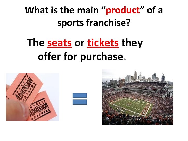 What is the main “product” of a sports franchise? The seats or tickets they