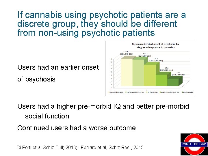 If cannabis using psychotic patients are a discrete group, they should be different from