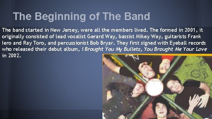 The Beginning of The Band The band started in New Jersey, were all the