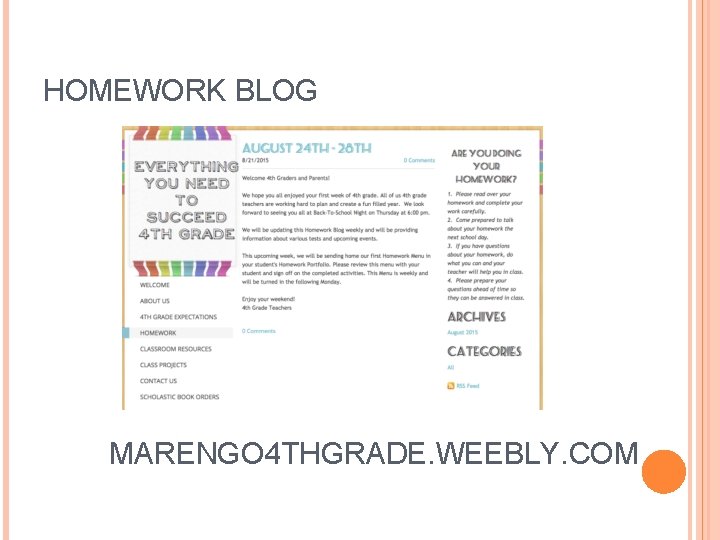 HOMEWORK BLOG MARENGO 4 THGRADE. WEEBLY. COM 