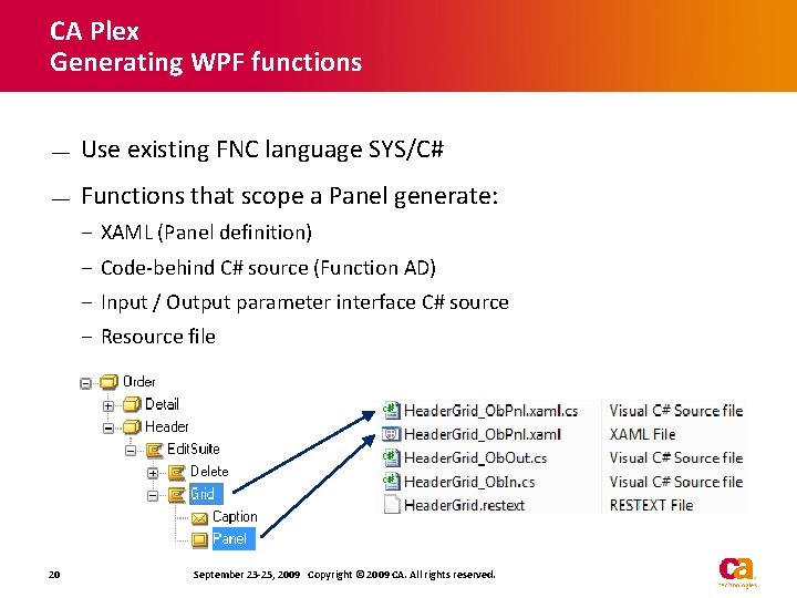 CA Plex Generating WPF functions — Use existing FNC language SYS/C# — Functions that CA Plex Generating WPF functions — Use existing FNC language SYS/C# — Functions that