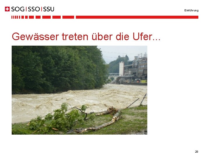 Einführung Gewässer treten über die Ufer. . . 28 