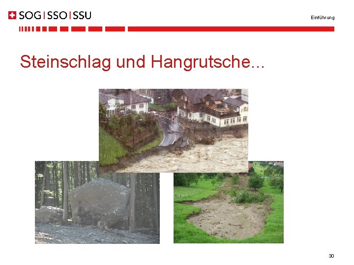 Einführung Steinschlag und Hangrutsche. . . 30 