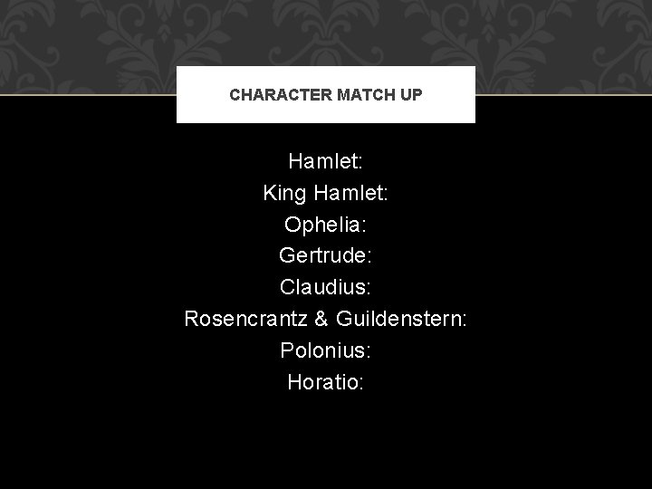 HAMLET VS THE LION KING Ms Gilberts Sophomore