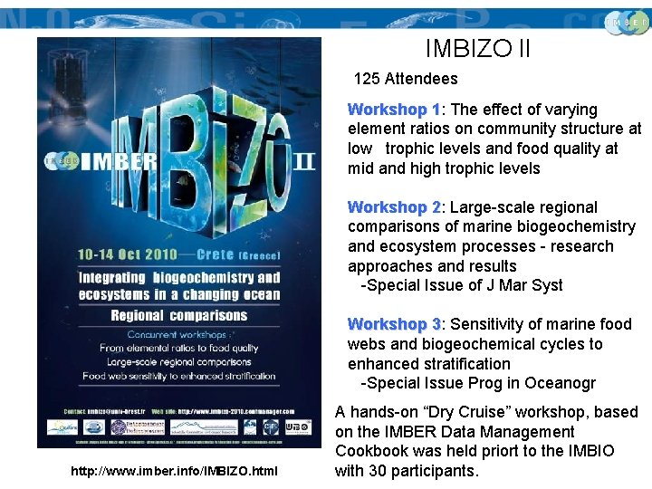 IMBIZO ll 125 Attendees Workshop 1: 1 The effect of varying element ratios on