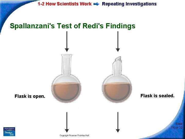 1 -2 How Scientists Work Repeating Investigations Spallanzani's Test of Redi's Findings Flask is