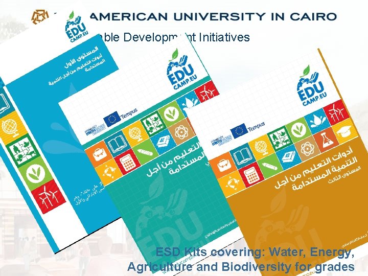 Sustainable Development Initiatives ESD Kits covering: Water, Energy, Agriculture and Biodiversity for grades 