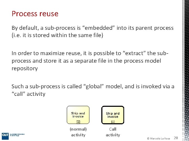 Process reuse By default, a sub-process is “embedded” into its parent process (i. e. Process reuse By default, a sub-process is “embedded” into its parent process (i. e.