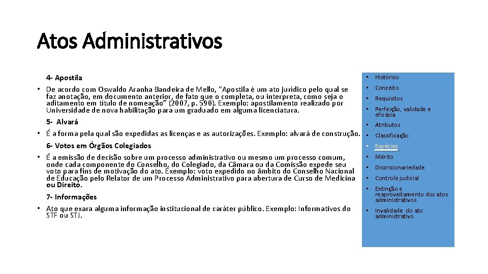 Atos Administrativos • • 4 - Apostila De acordo com Oswaldo Aranha Bandeira de