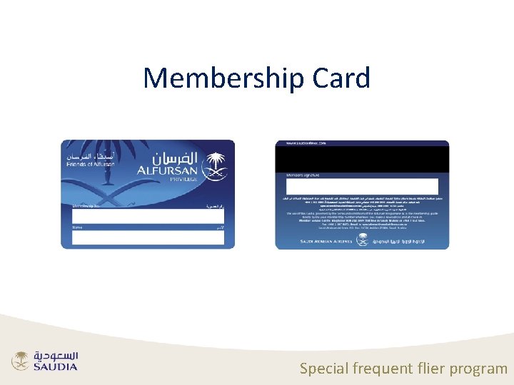 Membership Card Special frequent flier program 