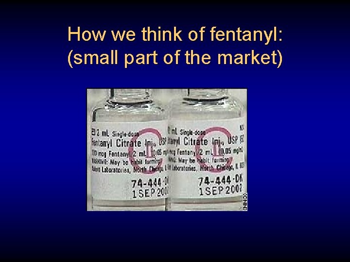 How we think of fentanyl: (small part of the market) 