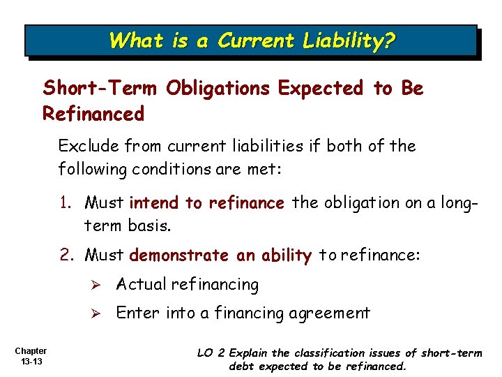 What is a Current Liability? Short-Term Obligations Expected to Be Refinanced Exclude from current
