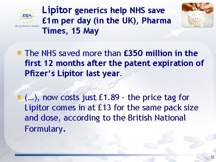 Lipitor generics help NHS save £ 1 m per day (in the UK), Pharma