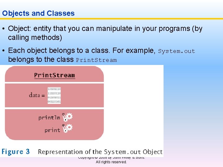 Objects and Classes • Object: entity that you can manipulate in your programs (by