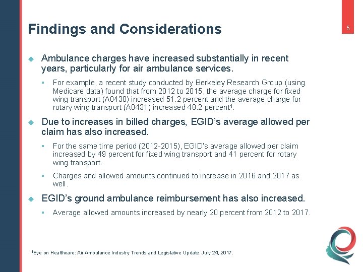1 EGID Ambulance Fee Schedule Implementation PUBLIC HEARING