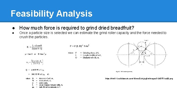 Feasibility Analysis ● How much force is required to grind dried breadfruit? ● Once