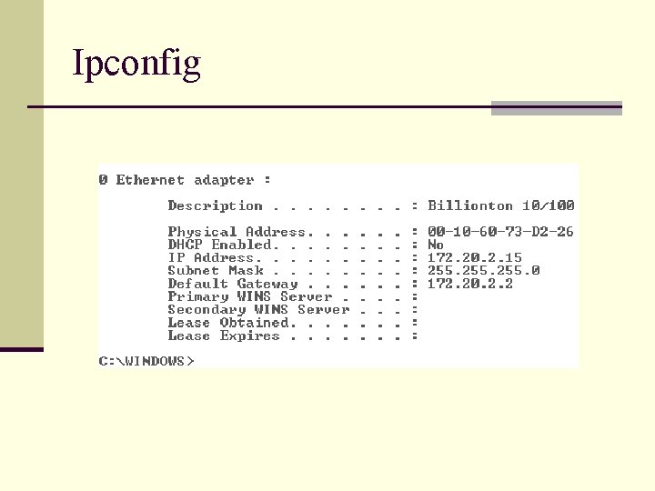 Ipconfig 