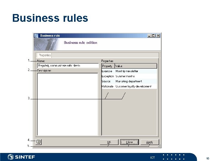 Business rules ICT 16 