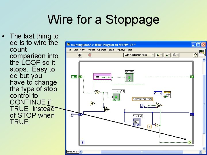 Wire for a Stoppage • The last thing to do is to wire the