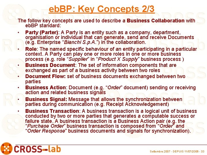 eb. BP: Key Concepts 2/3 The follow key concepts are used to describe a