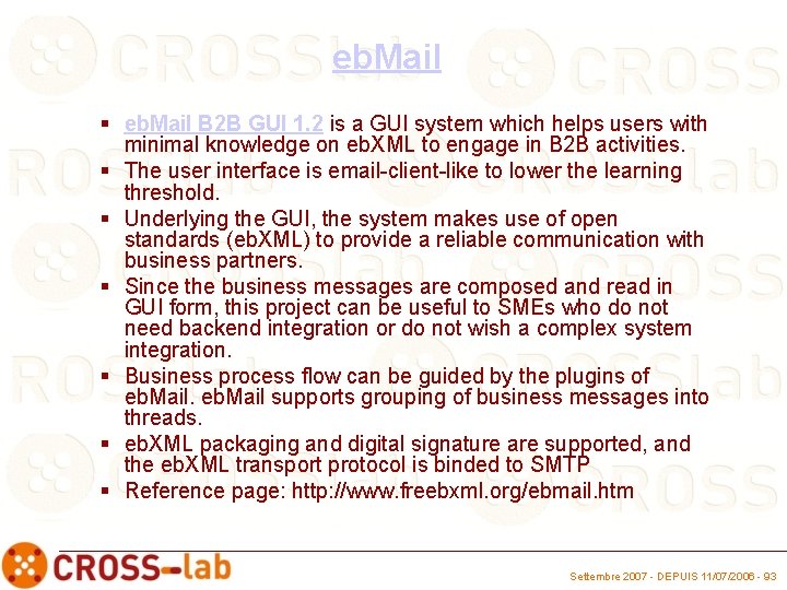 eb. Mail § eb. Mail B 2 B GUI 1. 2 is a GUI