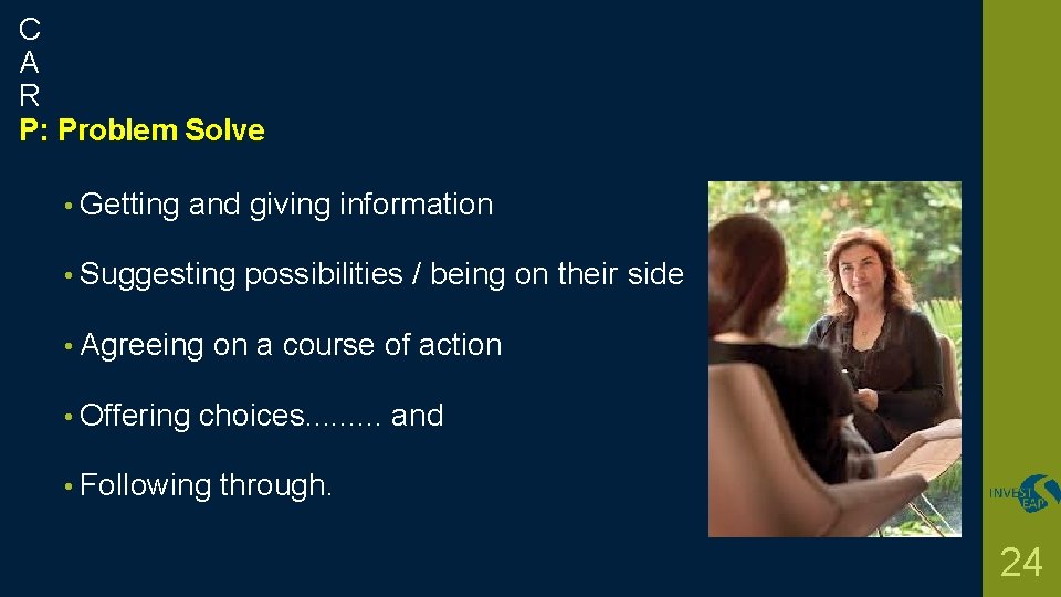 C A R P: Problem Solve • Getting and giving information • Suggesting •