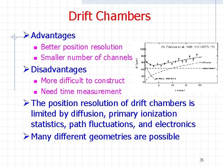 Drift Chambers Ø Advantages n n Better position resolution Smaller number of channels Ø