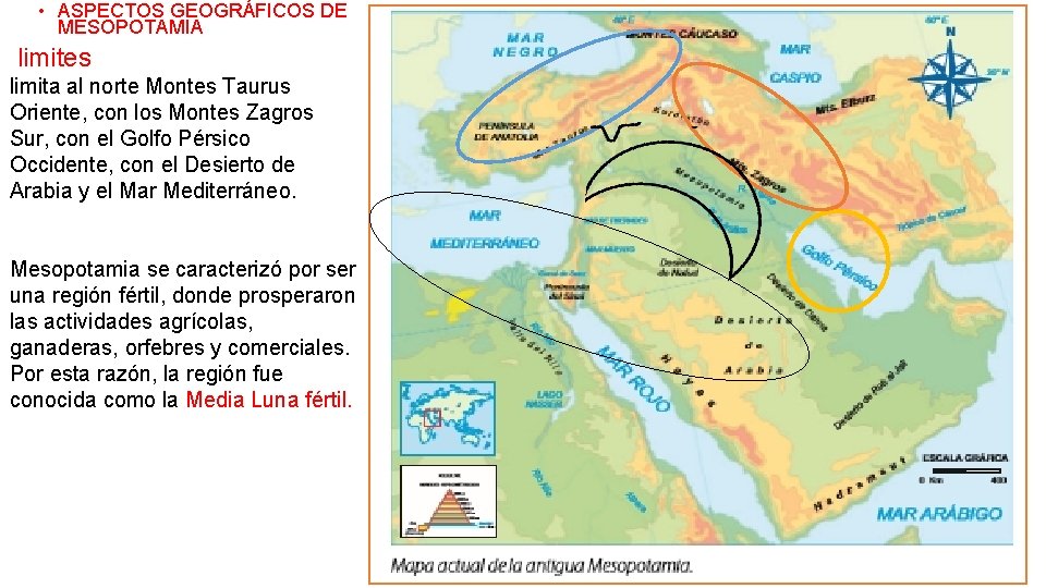  • ASPECTOS GEOGRÁFICOS DE MESOPOTAMIA limites limita al norte Montes Taurus Oriente, con