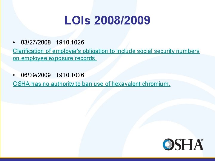 LOIs 2008/2009 • 03/27/2008 1910. 1026 Clarification of employer's obligation to include social security