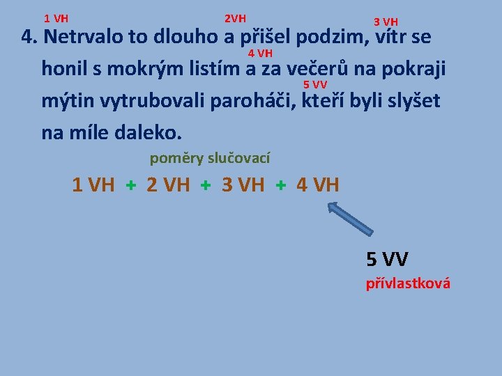 1 VH 2 VH 3 VH 4. Netrvalo to dlouho a přišel podzim, vítr