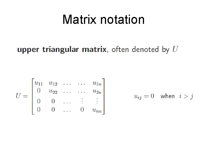 Matrix notation 