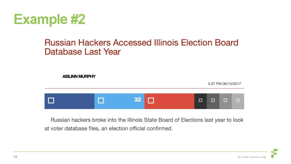 Example #2 18 © Fidelis Cybersecurity 