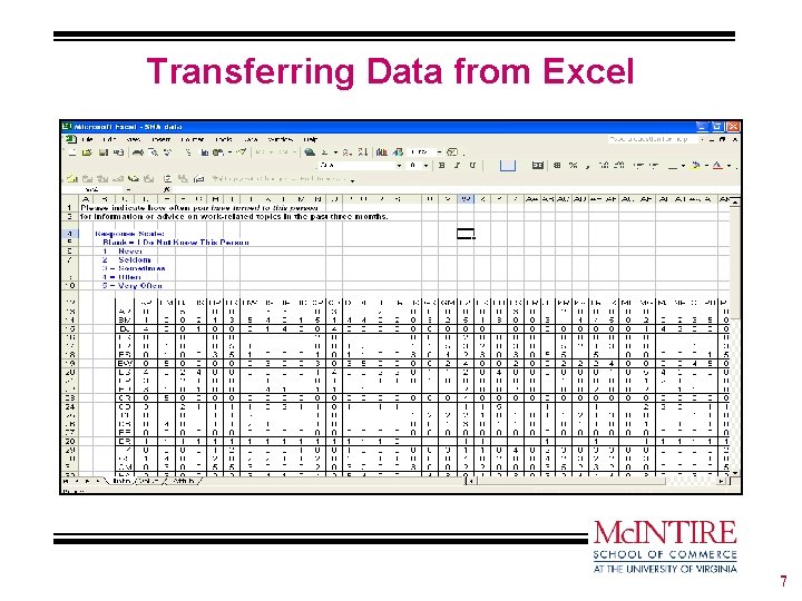 Transferring Data from Excel 7 