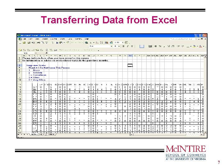 Transferring Data from Excel 7 