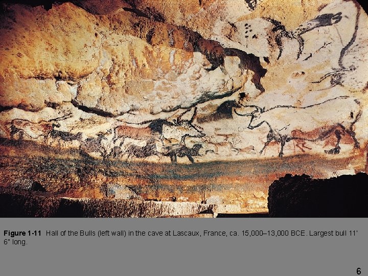 Figure 1 -11 Hall of the Bulls (left wall) in the cave at Lascaux,