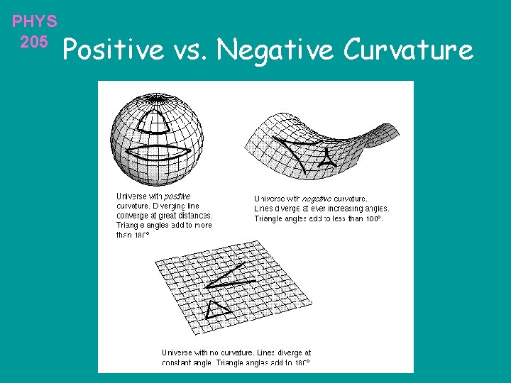 PHYS 205 Positive vs. Negative Curvature 