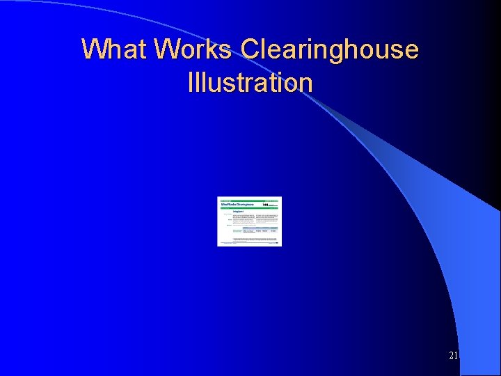 What Works Clearinghouse Illustration 21 