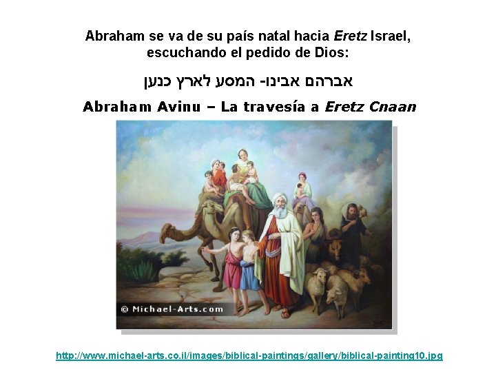 Abraham se va de su país natal hacia Eretz Israel, escuchando el pedido de